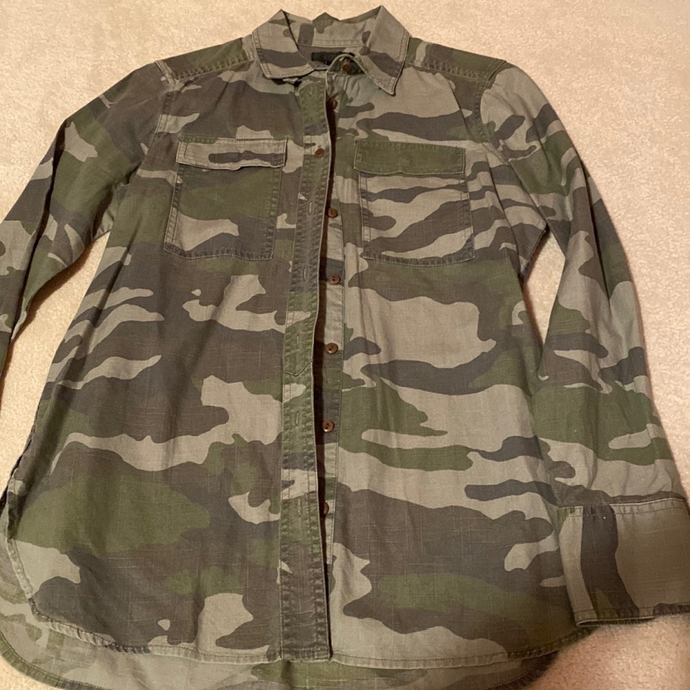 J crew camo button down